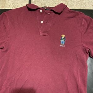 Adult xs/ youth XL polo Ralph Lawrence teddy bear collard shirt/dress shirt